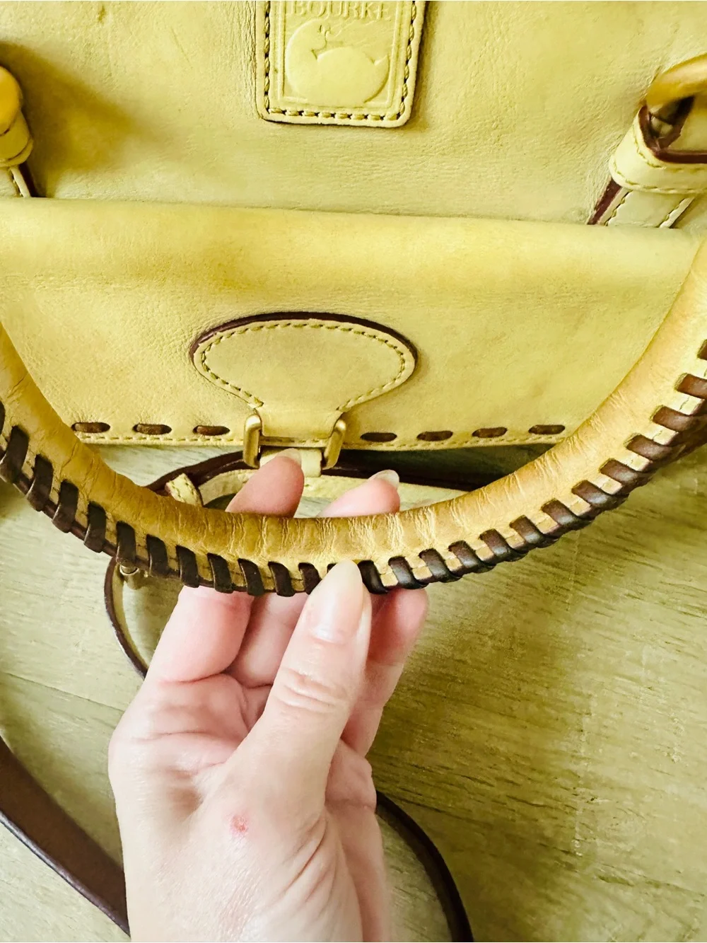 Dooney & Bourke Buttercream Florentine Leather Satchel Vintage